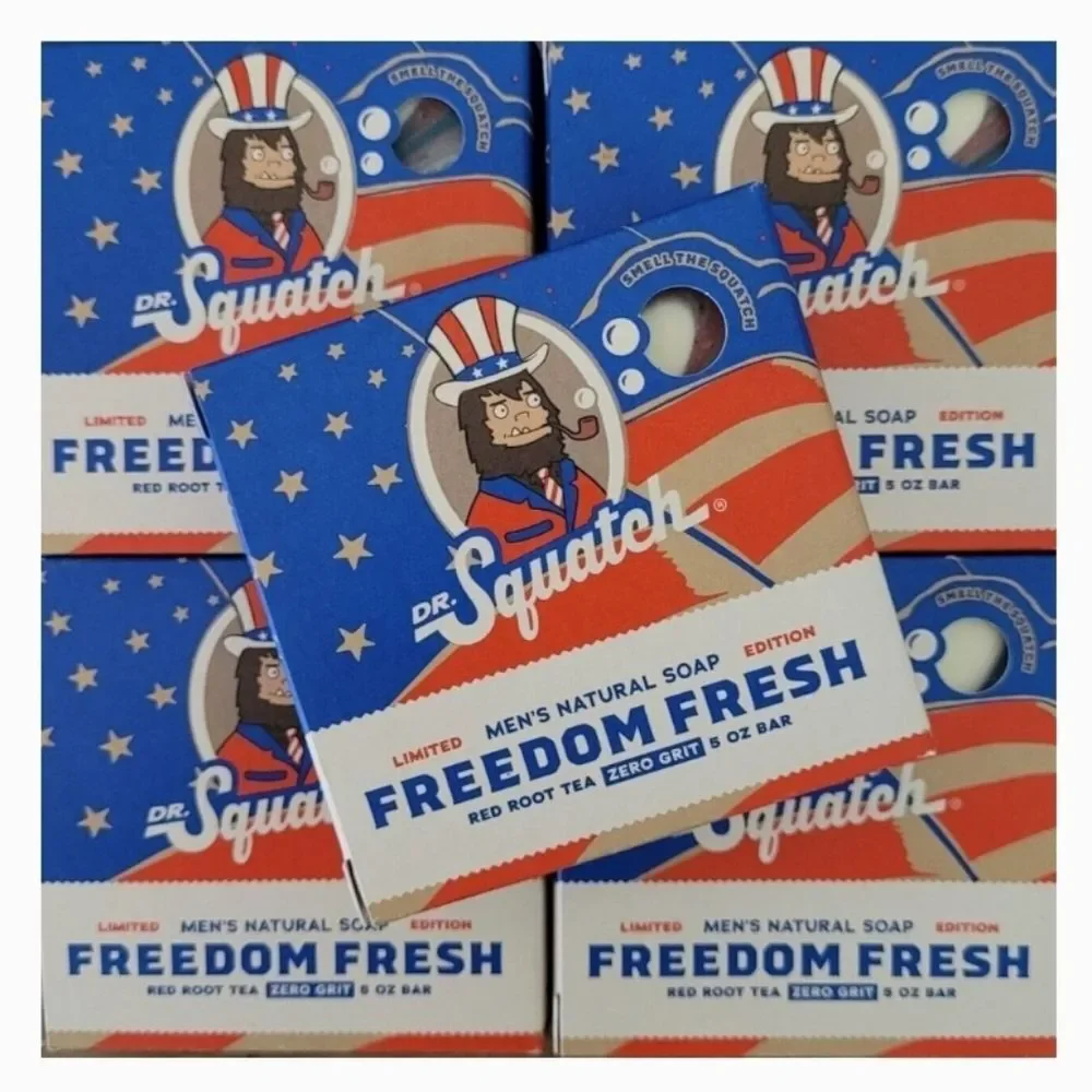 5-pack Dr Squatch FREEDOM FRESH All-Natural Bar Soap Limited Edition Zero Grit